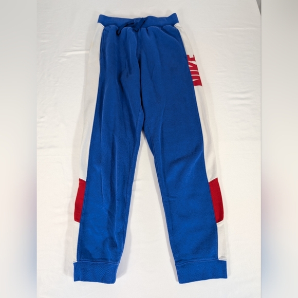 Nike Kids Blue and White with Red Nike Logo Track/Jogger Pants Size Large - Picture 1 of 8